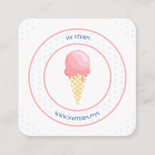 Tarjeta De Presentación Negocio de cono de helado azul rosa