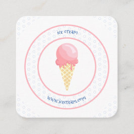 Tarjeta De Presentación Negocio de helado azul rosa