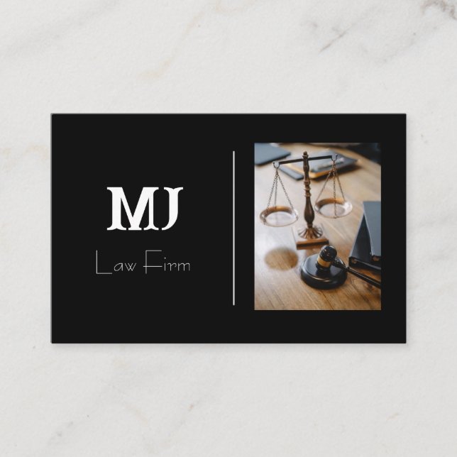 Tarjeta de presentación negra simple (Anverso)