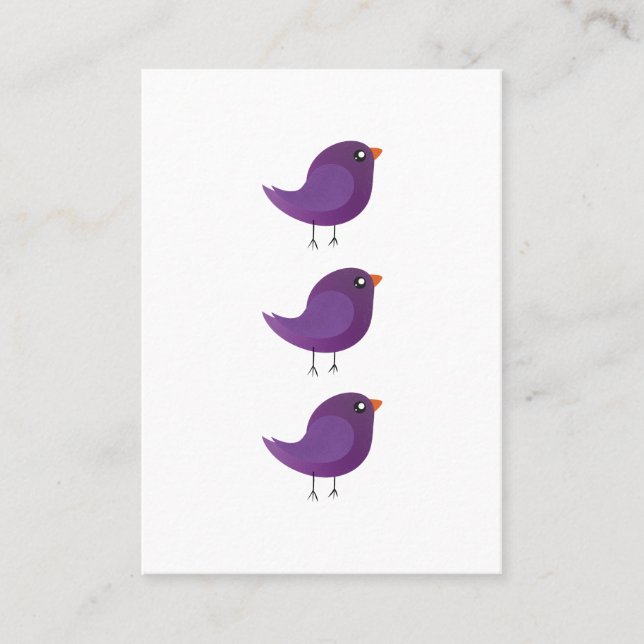 Tarjeta De Presentación Niños adorables pájaros (Anverso)