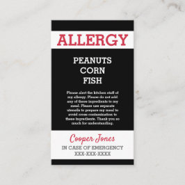 Tarjeta De Presentación Niños de encargo de la emergencia del restaurante