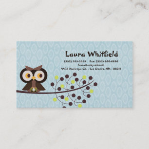 Tarjeta de presentación nocturna de Woodland Hoot