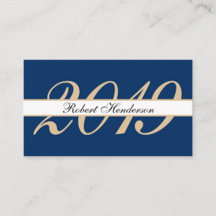 Tarjeta De Presentación Nombre clásico azul elegante de la graduación de