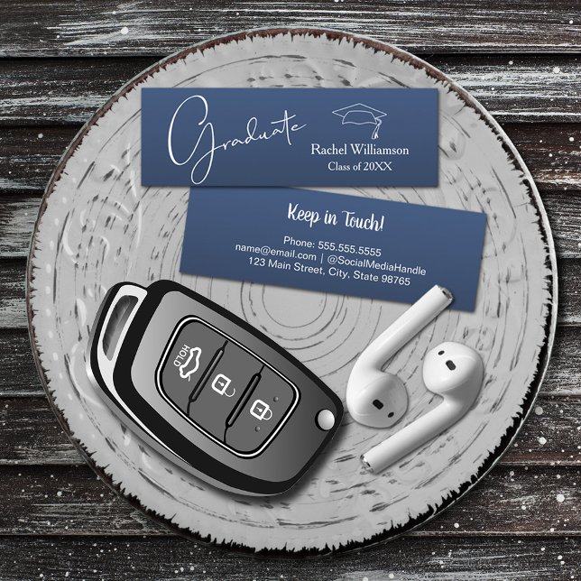 Tarjeta De Presentación Nombre de graduación azul (Graduation Name Blue Calling Card)