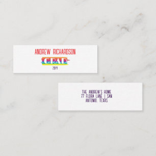 Tarjeta De Presentación nombre de graduación de raya moderna