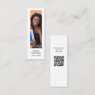 Tarjeta De Presentación Nombre de graduado de fotografía de código QR