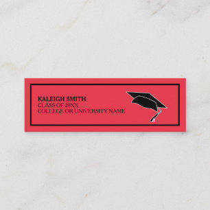Tarjeta De Presentación Nombre de inserción de graduación roja de personal