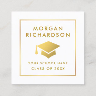 Tarjeta De Presentación Nombre de la Escuela de Oro de Red de Graduación
