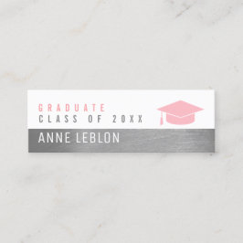 Tarjeta De Presentación Nombre del graduado, clase elegante de mujeres ros