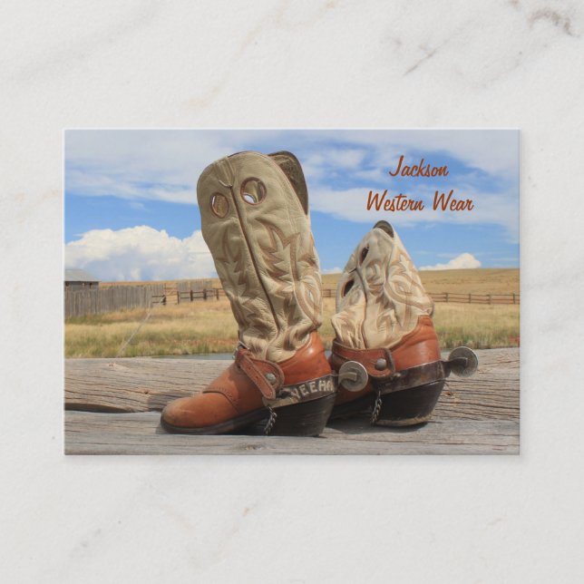 Tarjeta de presentación occidental Boots and Spurs (Anverso)