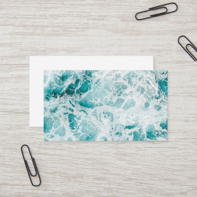 Tarjeta de presentación Ocean Blue Waves (Anverso/Reverso In Situ)