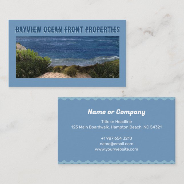 Tarjeta de presentación Ocean Front Properties (Anverso / Reverso)