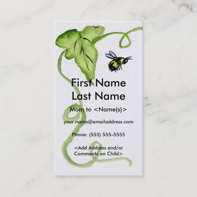 Tarjeta De Presentación Ocupado Personalizado de Abejas de miel Llamando a (Anverso)