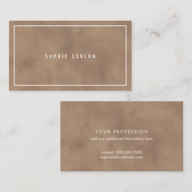 Tarjeta De Presentación Old-Brown Contact Cards with Modern Serif Name (Anverso / Reverso)
