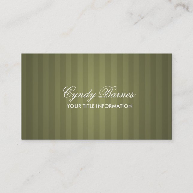 Tarjeta de presentación Olive Green Stripe (Anverso)