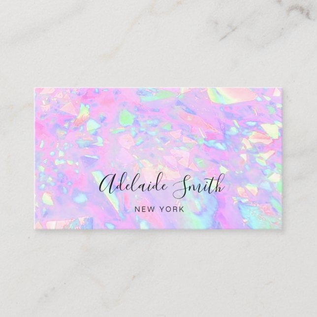 Tarjeta de presentación opal holográfica FAUX (Anverso)