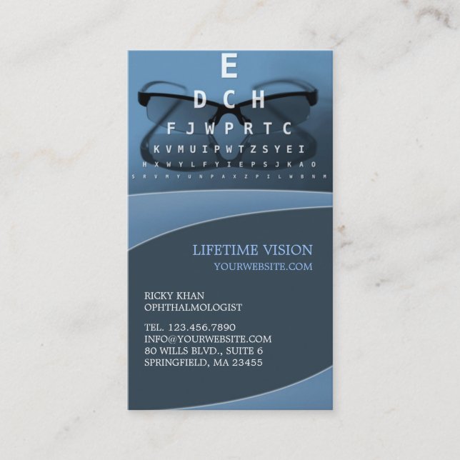 Tarjeta de presentación óptica con cita (Anverso)