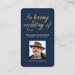 Tarjeta De Presentación Oración funeraria elegante de simpatía fotográfica