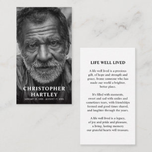 Tarjeta De Presentación Oración por la solidaridad en memoria de la foto