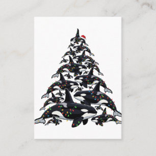 Tarjeta De Presentación Orca árbol de Navidad para el amor por la vida mar
