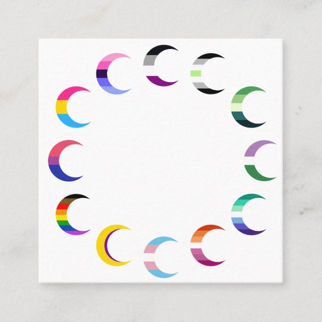 Tarjeta De Presentación Orgullo Tiempo Crescent Diseño de Luna (Anverso)