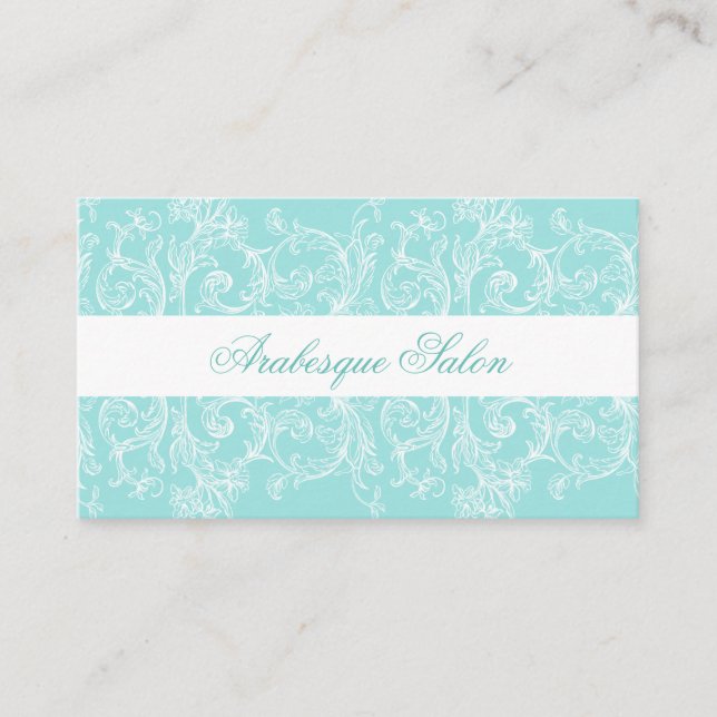 Tarjeta de presentación Ornate Blue and White (Anverso)