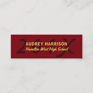 Tarjeta De Presentación Oro del rojo del parte movible del último año de