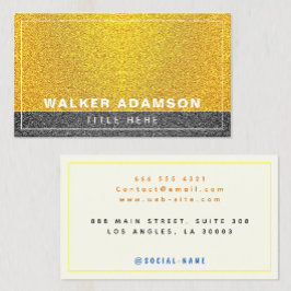 Tarjeta De Presentación (Oro, Negro, Marfil) Frontera elegante y moderna