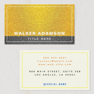Tarjeta De Presentación (Oro, Negro, Marfil) Frontera elegante y moderna