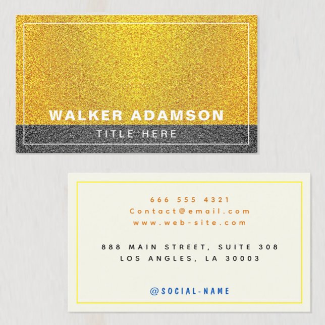 Tarjeta De Presentación (Oro, Negro, Marfil) Frontera elegante y moderna (Elegant color palette
Creative professionals branding
Luxe business card
Unique design border)