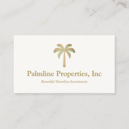 Tarjeta De Presentación Oro Palm Tree Beach Front Inmobiliaria Ca