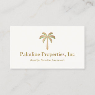 Tarjeta De Presentación Oro Palm Tree Beach Front Inmobiliaria Ca