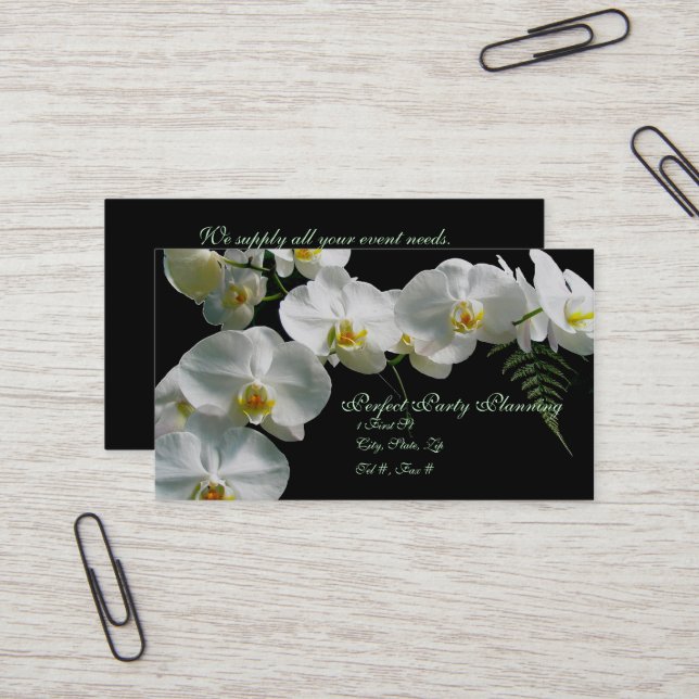 Tarjeta de presentación Orquídea Blanca (Anverso/Reverso In Situ)