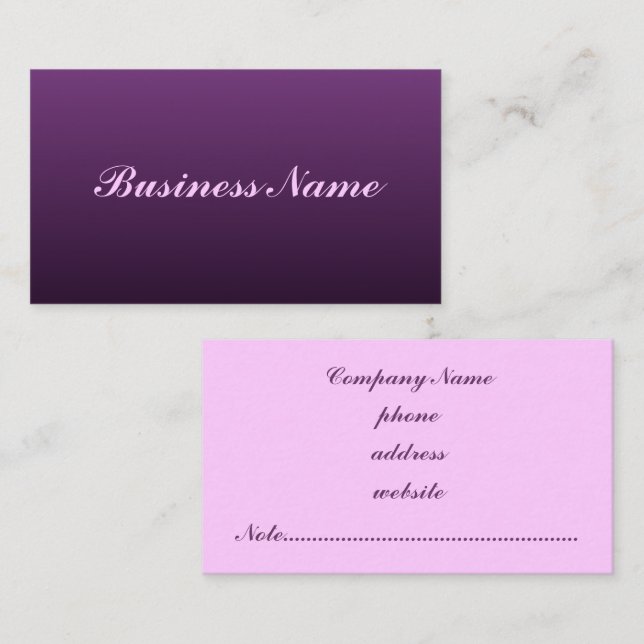 Tarjeta de presentación Oscura Púrpura (Anverso / Reverso)