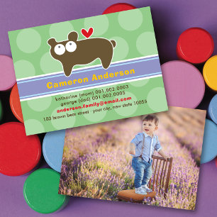 Tarjeta De Presentación Oso de Dibujos Animados Lindo Perfil de Foto para