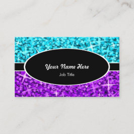 Tarjeta de presentación ovalada Glitz Mix Blue Pur