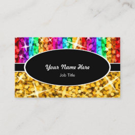 Tarjeta de presentación ovalada negra Glitz Mix Ra