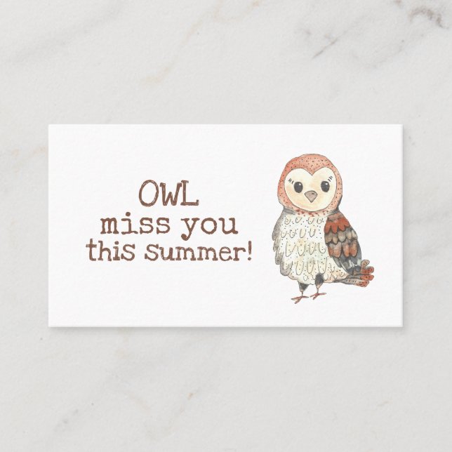 Tarjeta De Presentación Owl Kids (Anverso)