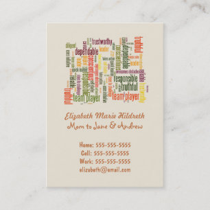 Tarjeta De Presentación Palabras de motivación #4 valores positivos