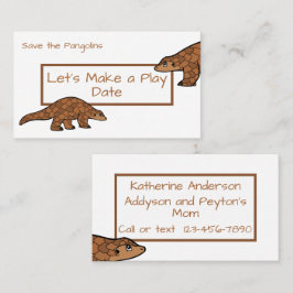 Tarjeta de presentación Pangolin con fecha de jueg