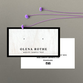 Tarjeta De Presentación Pantalla de anclaje de borde negro de madera blanc