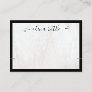 Tarjeta De Presentación Pantalla de borde negro de dos brazaletes de mader