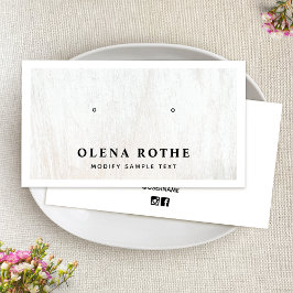 Tarjeta De Presentación Pantalla De Joyas De Madera Blanca