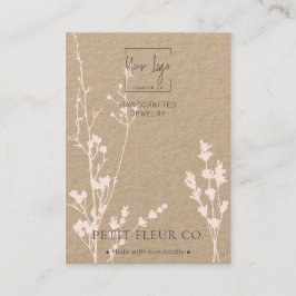 Tarjeta De Presentación Pantalla Kraft Paper Wildflowers Jewelclip