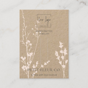 Tarjeta De Presentación Pantalla Kraft Paper Wildflowers Jewelclip