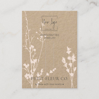 Tarjeta De Presentación Pantalla Kraft Paper Wildflowers Jewelclip