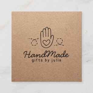 Tarjeta De Presentación Papel de Kraft marrón moderno de los artes hechos