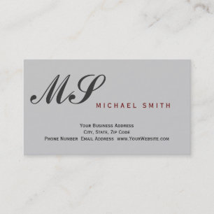 Tarjeta de presentación para abogado gris monogram