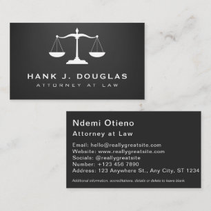 Tarjeta de presentación para abogados de la escala