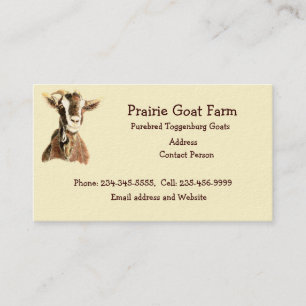 Tarjeta de presentación para animales de granja de